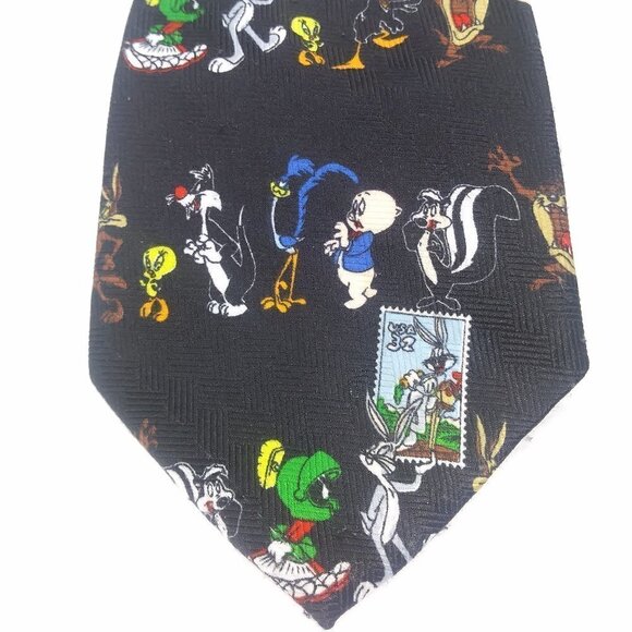Vintage WB USPS Looney Tunes Stamp Collection Tie